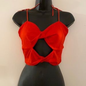 UO red crop top.